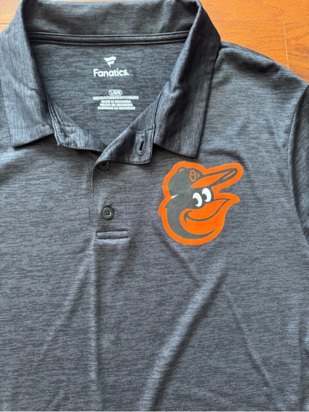 Fanatics Dark Gray Polo Orioles Logo Baltimore Orioles collared shirt